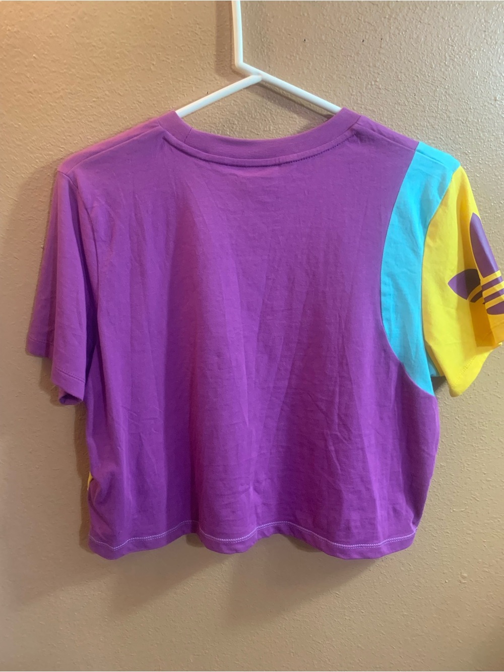 Adidas Trefoil Purple, Blue & Yellow Colorblock T-Shirt & Leggings Set L - NWT - Picture 3 of 9